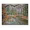 Designart - River With Trees In Autumn Forest - Lake House Print on Natural Pine Wood